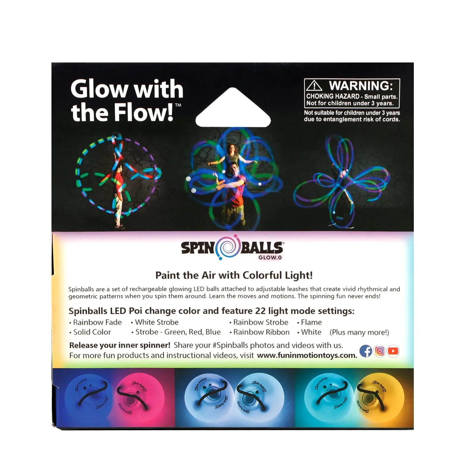 Glow. 0 LED Rechargeable Poi Set - After Dark