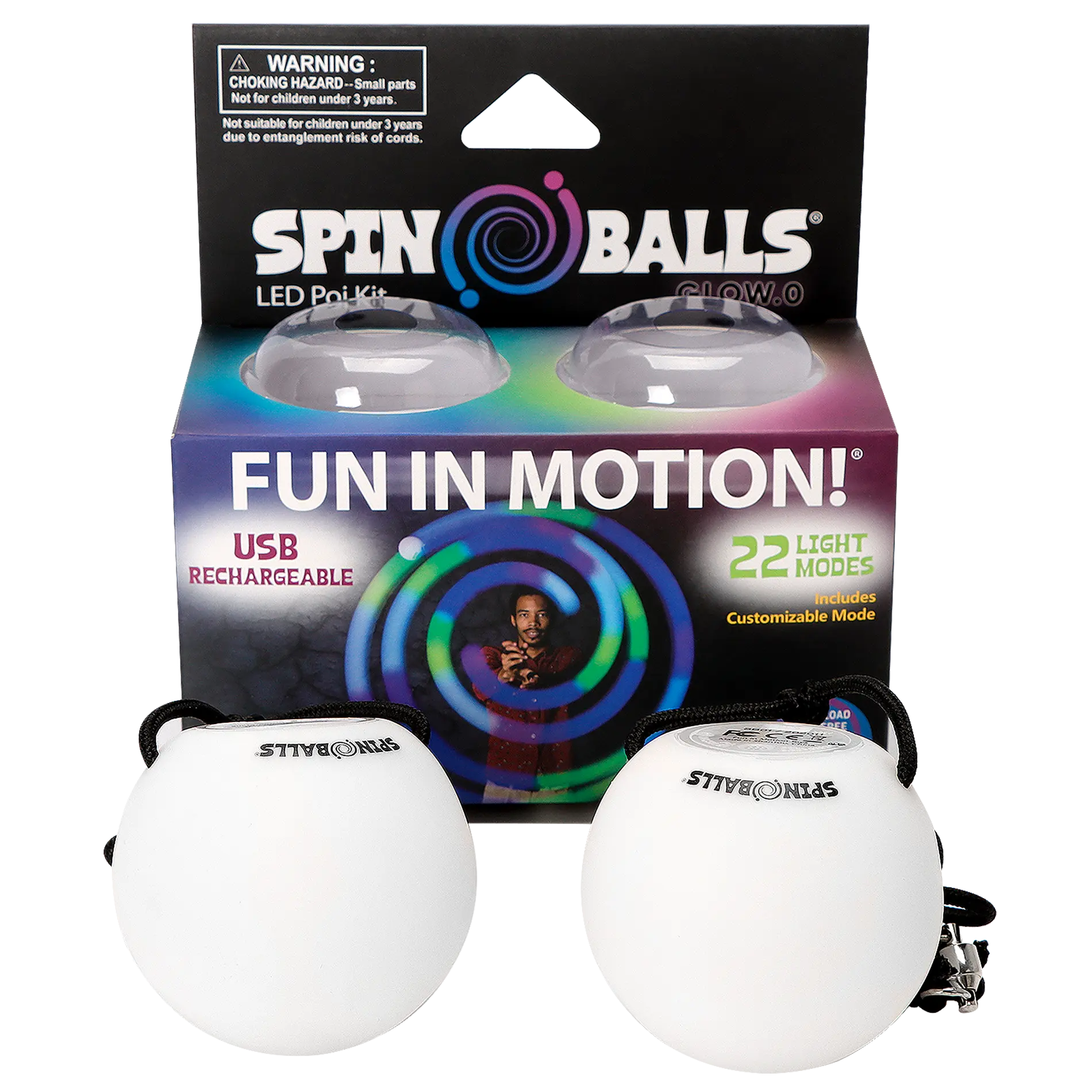 Glow. 0 LED Rechargeable Poi Set - Night Practice