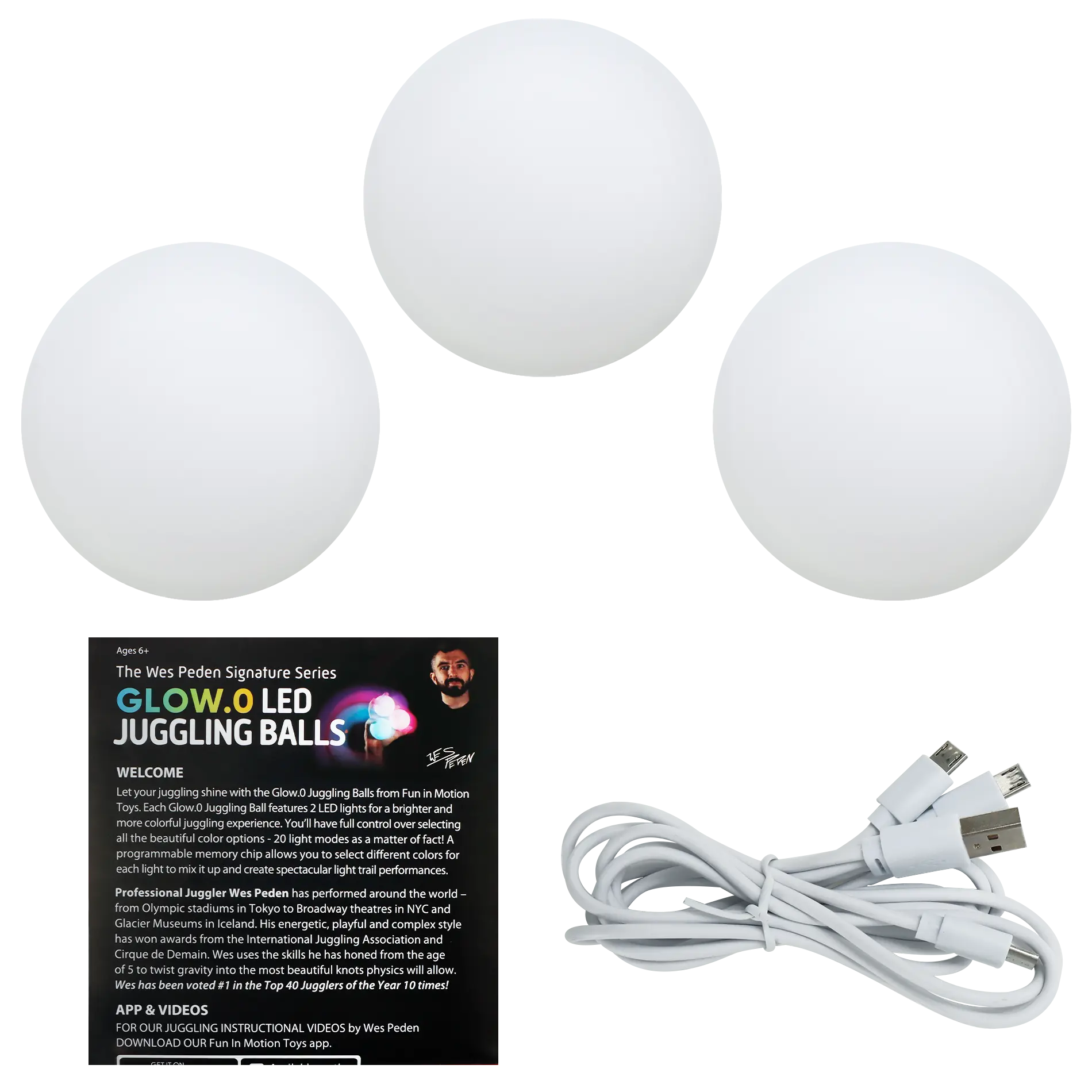 Wes Peden Glow.0 Juggling Balls - Easy Play
