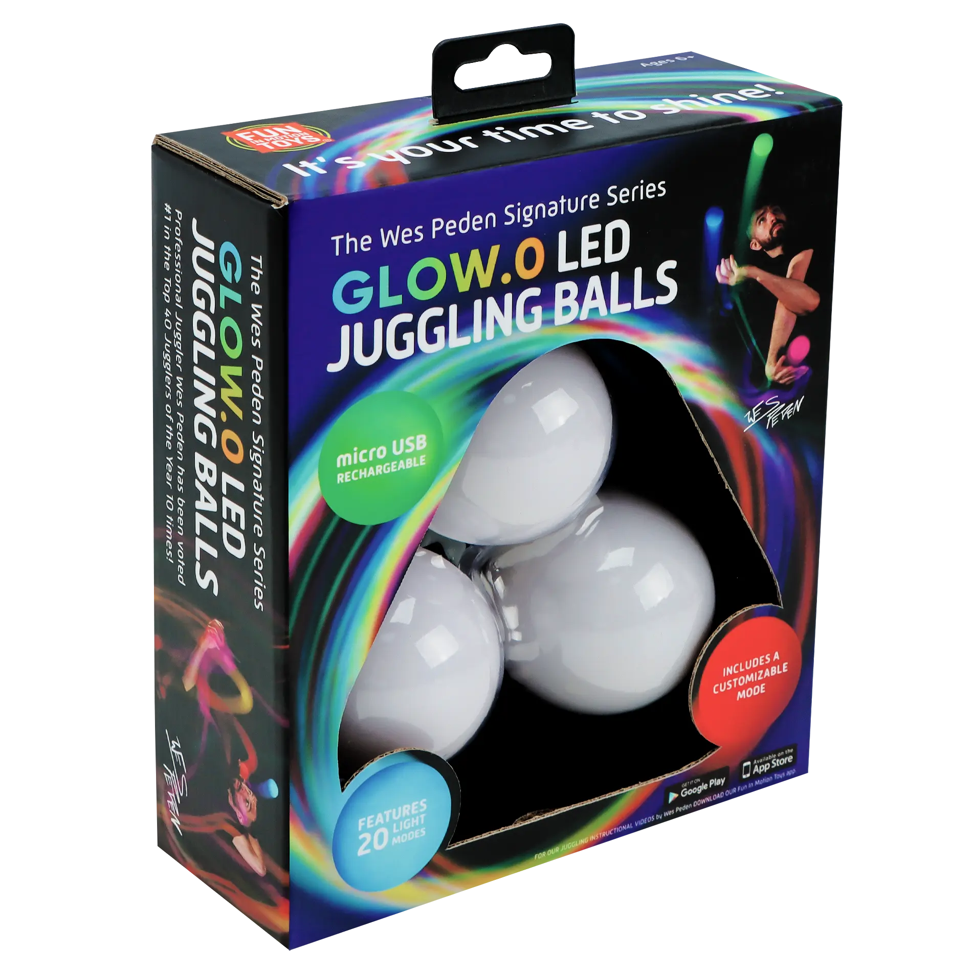 Wes Peden Glow.0 Juggling Balls - Happy Play