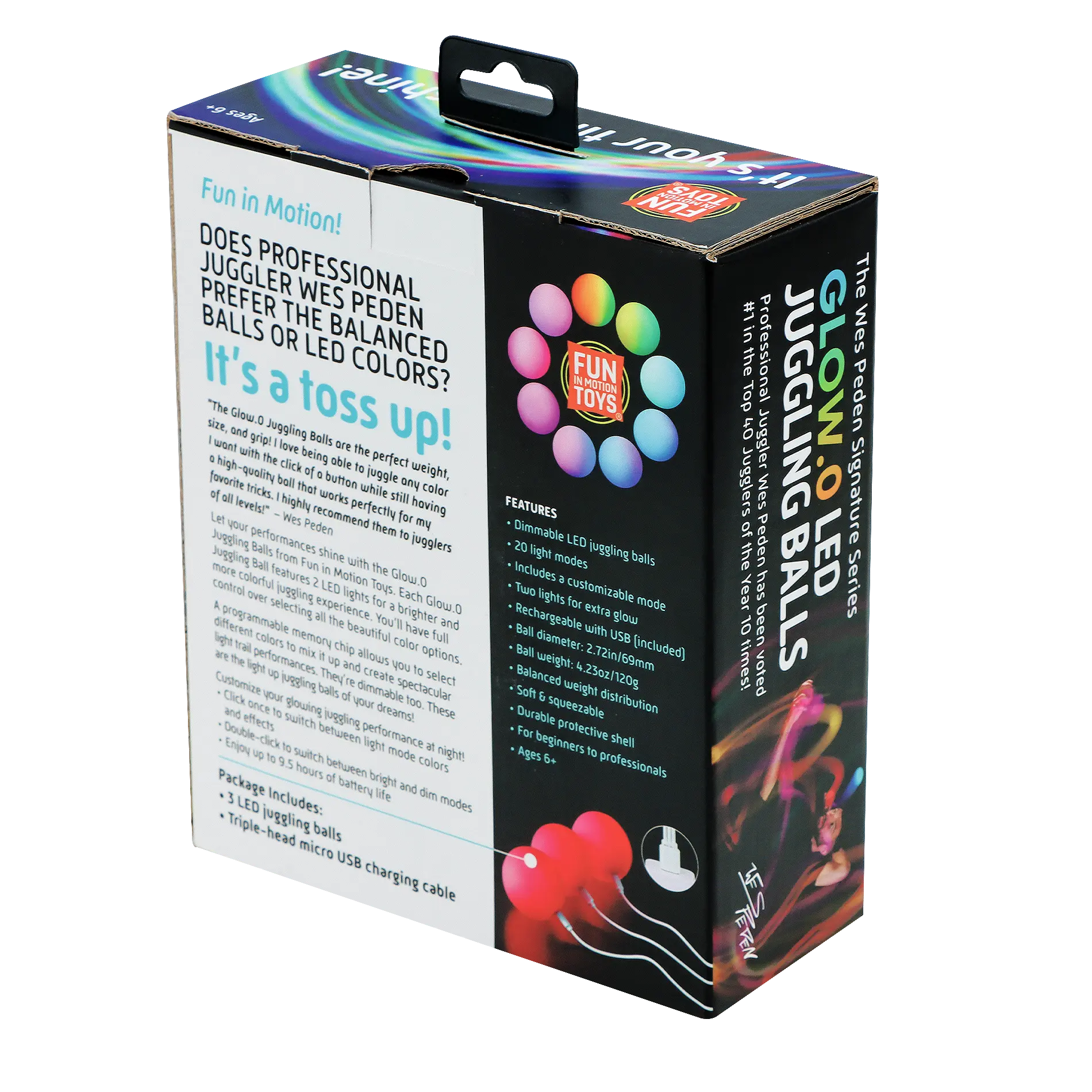 Wes Peden Glow.0 Juggling Balls - Happy Play