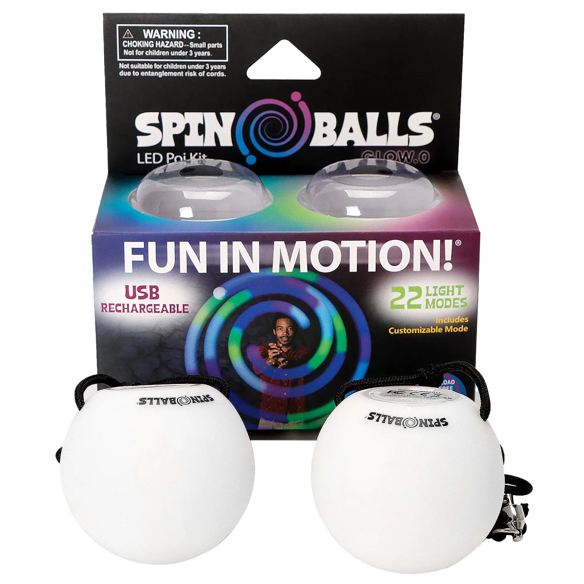Glow. 0 LED Rechargeable Poi Set - Night Practice